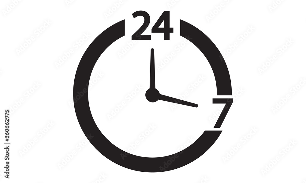 24 hour service, availability, support icon 24 hour service, availability, support icon