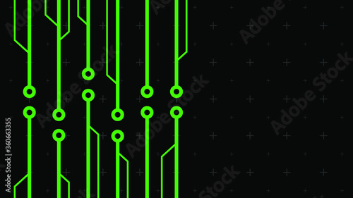 abstract technology background with green contact lines