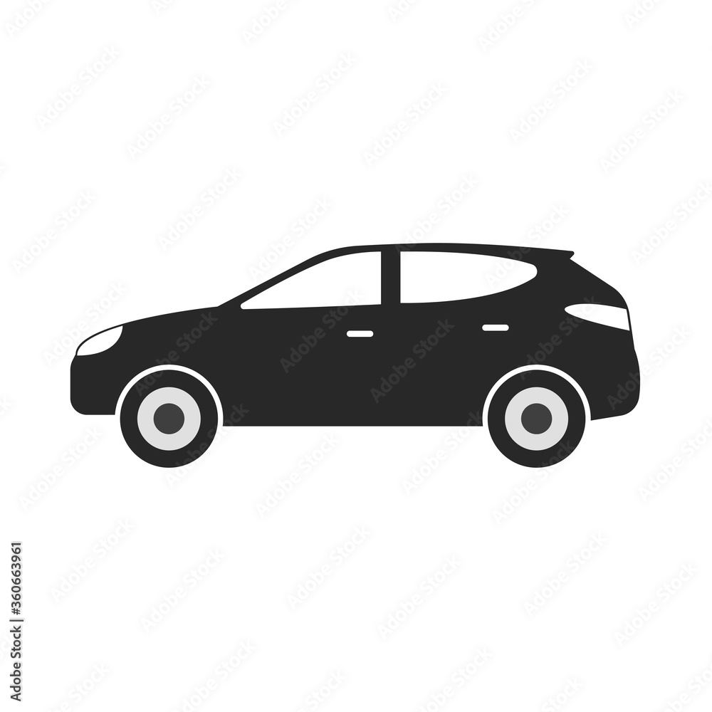 Car vector icon with black color
