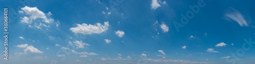 Blue sky and white clouds wide panorama background