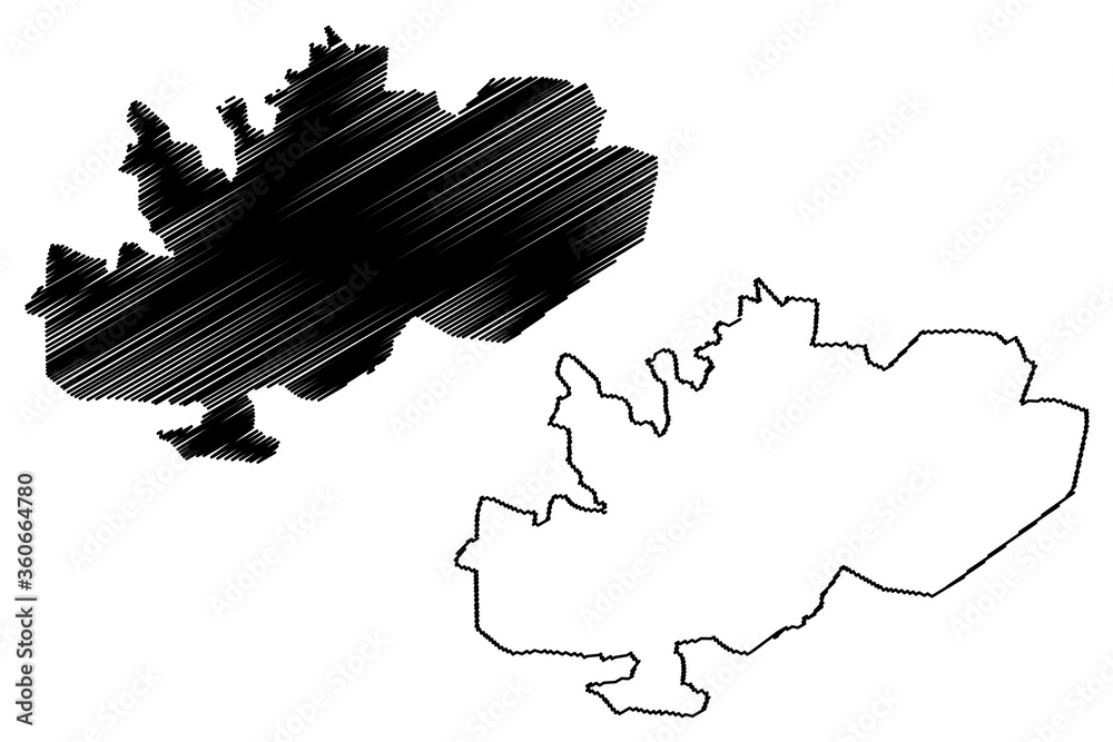 Jabalpur City (Republic of India, Madhya Pradesh State) map vector illustration, scribble sketch City of Jubbulpore map Jabalpur City (Republic of India, Madhya Pradesh State) map vector illustration, scribble sketch City of Jubbulpore map