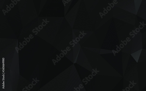 Modern Polygonal shapes background, low poly triangles mosaic, black crystals backdrop, vector design wallpaper. High technology and luxury concept.