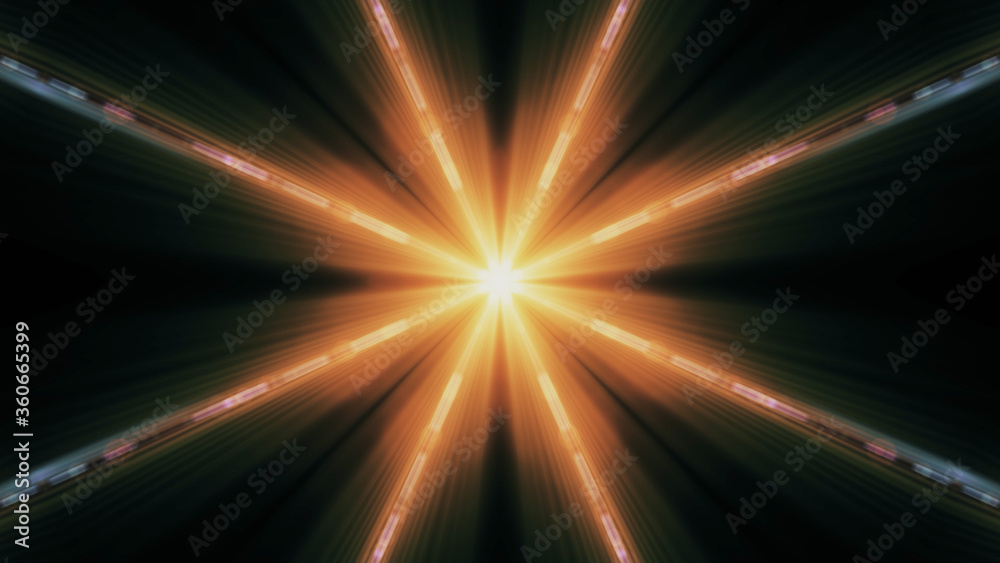 Beautiful lens flare with rays on a black background. Beautiful lens flare with rays on a black background.