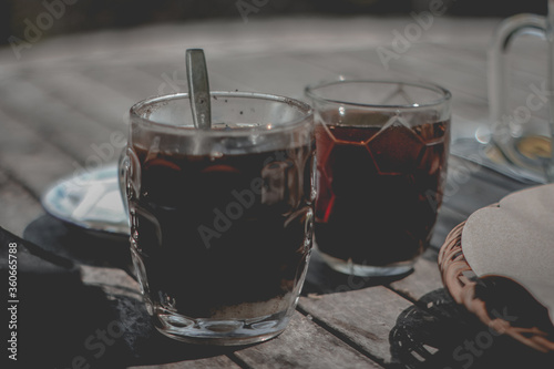 glass of black coffe