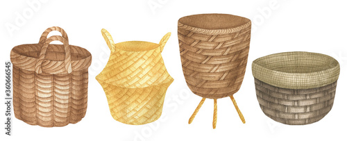 Set wicker pots