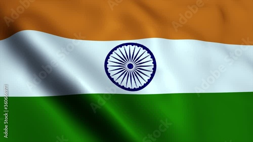 India flag waving in the wind. National flag of India. Sign of India seamless loop animation.