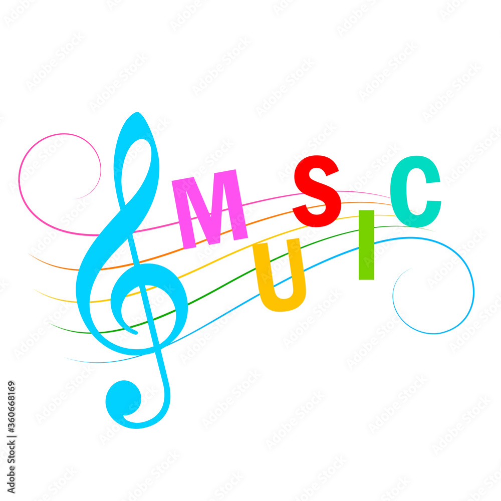 Fototapeta premium Colorful music staff icon