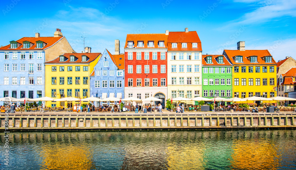 Nyhavn harbour in Copenhagen, Denmark - obrazy, fototapety, plakaty 