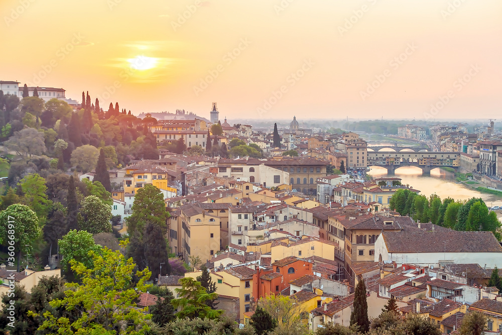 Florence city downtown skyline cityscape of  Italy