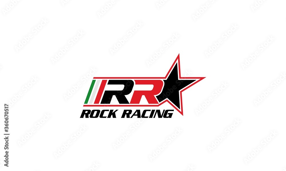 r, rr, r star, sports, symbol, sign, red, blue, illustration, icon ...