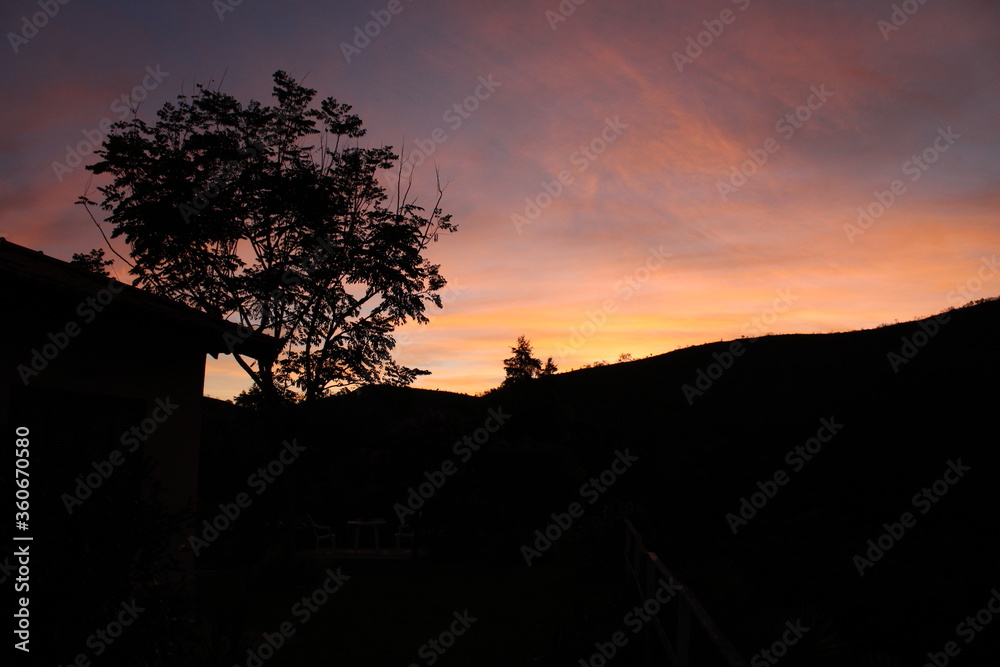 sunset in the mountains