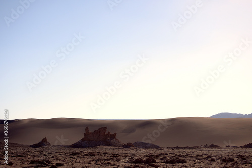 desert landscape with mountains and sky
