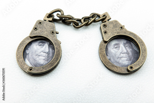 image of handcuff white background 
