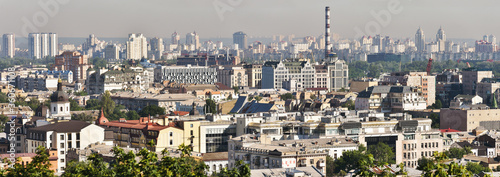 Panoramic view of the morning Podil in Kyiv