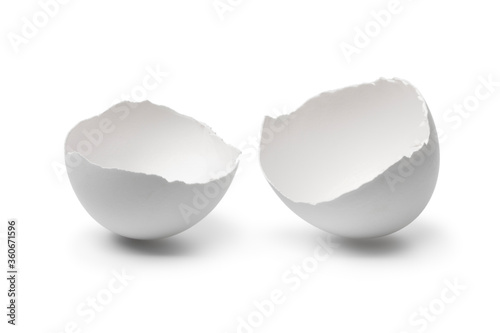 White broken egg shells close up photo