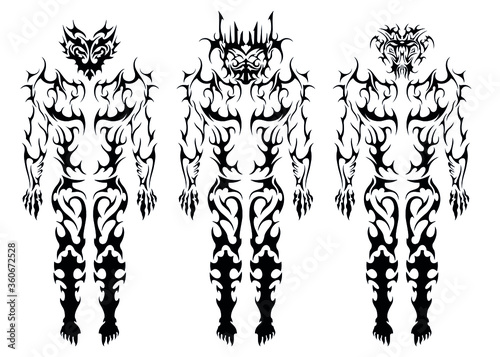 three armour knight abstract figures symbol stickers