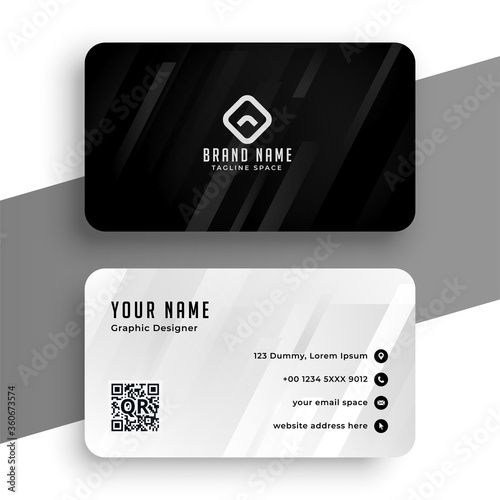 black and white elegant business card design