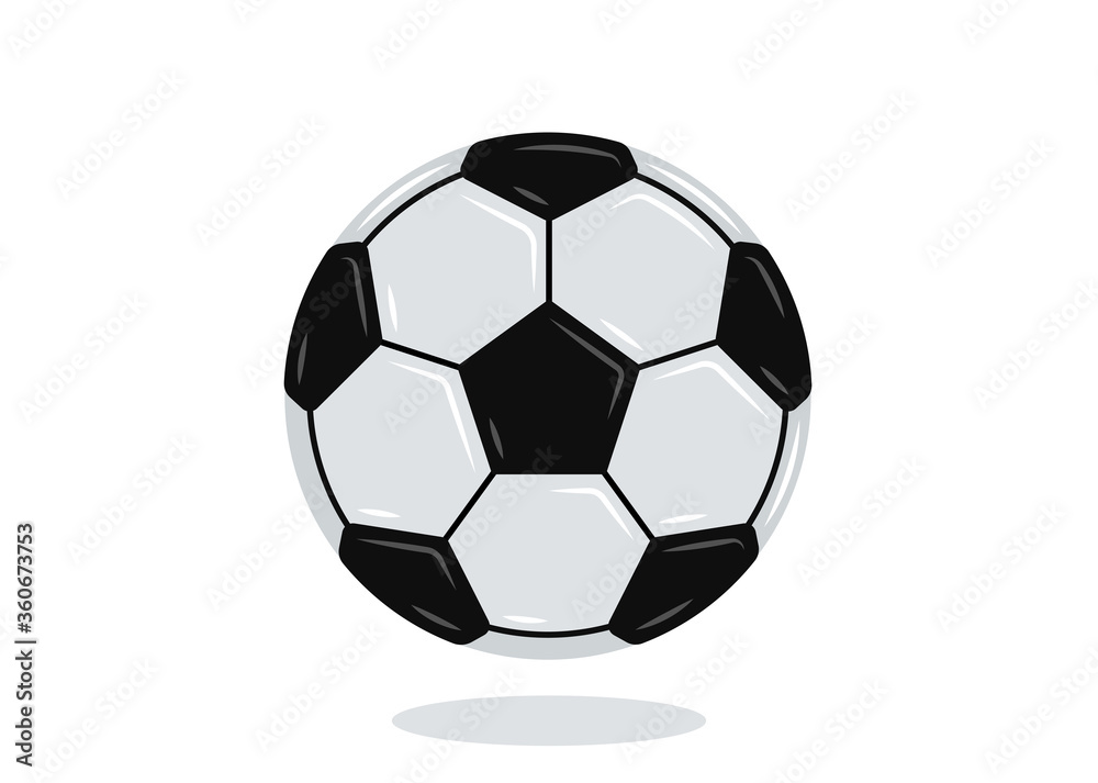 Soccer ball icon isolated on white. Flat design. Vector illustration. Soccer ball icon isolated on white. Flat design. Vector illustration.