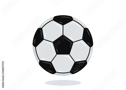 Soccer ball icon isolated on white. Flat design. Vector illustration.