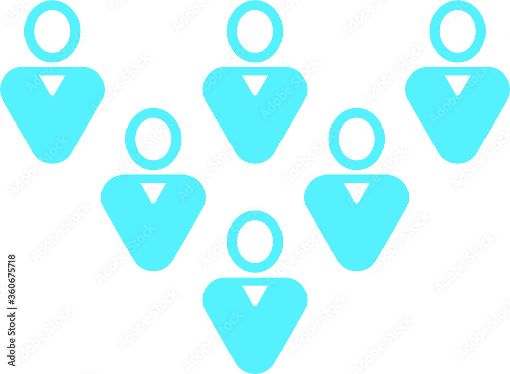 Modern user icon - Group of white men Modern user icon - Group of white men