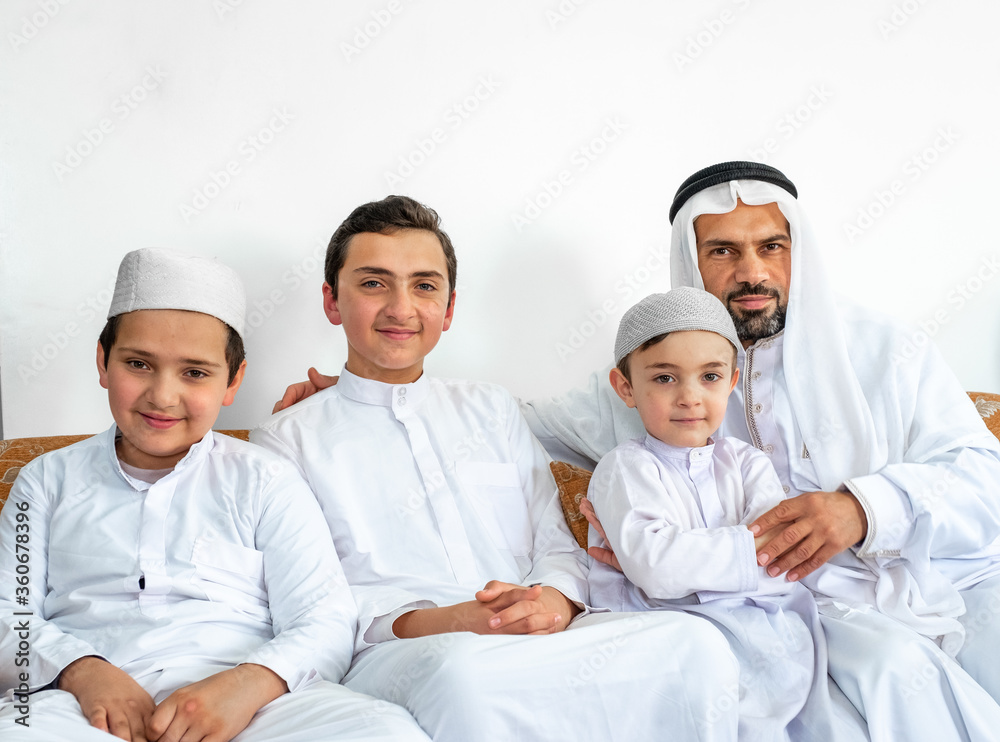 happy arabic family sitting together, happy arabic family sitting together,
