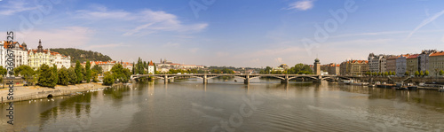 Panoramic view of the River Vltava which flows through the centre of Prague.