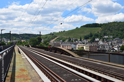 Gülser Eisenbahnbrücke, Koblenz, Moselseite photo