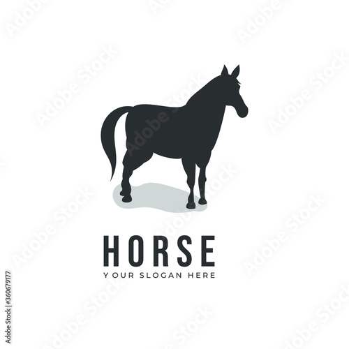 Horse logo design. Shilhouette animal horse vector drawing