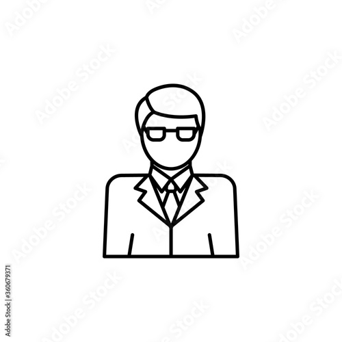 casino manager line icon. Signs and symbols can be used for web, logo, mobile app, UI, UX