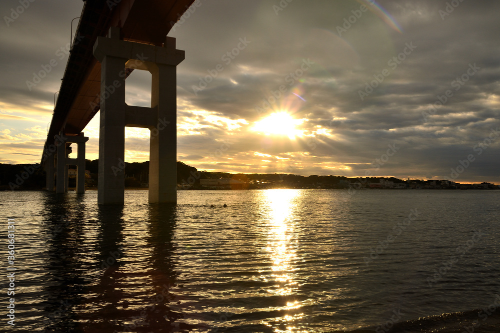 Naklejka premium 城ヶ島大橋 神奈川県三浦市三崎 城ヶ島の風景