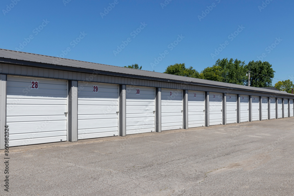 Self storage and mini storage garage units.
