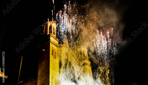 Vilafranca del Penedes, Spain - September 2, 2018: Traditional festival in Vilafranca del Penedes