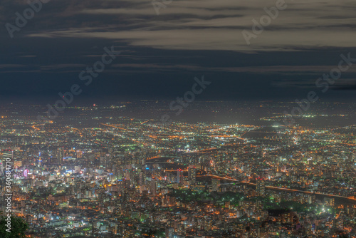 札幌藻岩山夜景,すすきの,北海道,日本 Sapporo Moiwayama night view, Hokkaido, Japan