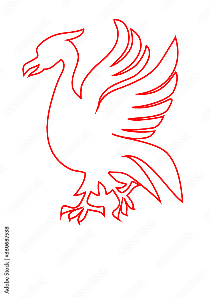 liver bird red out line liver bird red out line