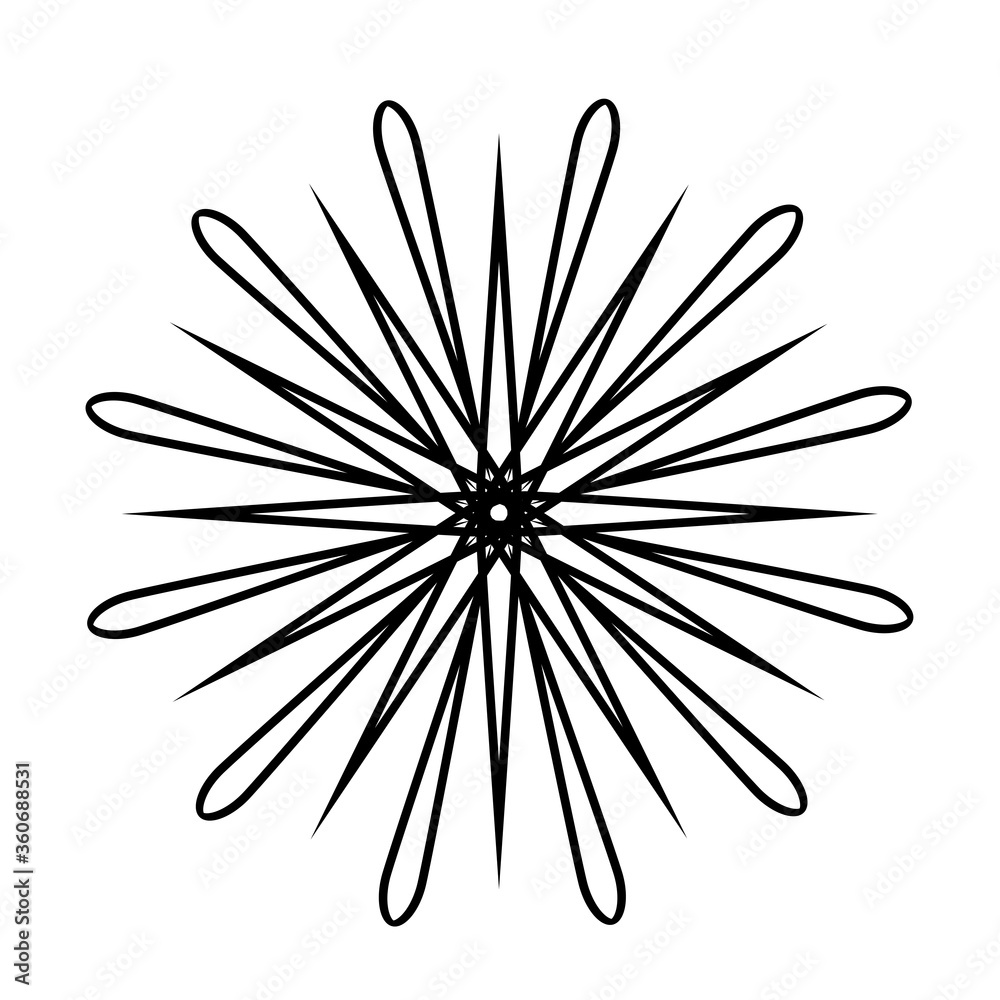 Black mandala icon for design on white, stock vector illustration Black mandala icon for design on white, stock vector illustration
