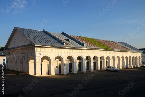 Small flour rows (Malye muchnye ryady) is the monument of history and architecture of 18-19th centuries. Kostroma town, Kostroma Oblast, Russia.