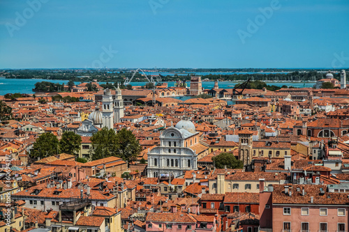 Venice, Italy. Aerial view from bell tower of St Mark's. © Munteanu