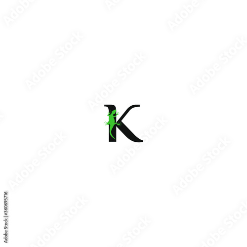 chameleon logo initial K vector illustration template 