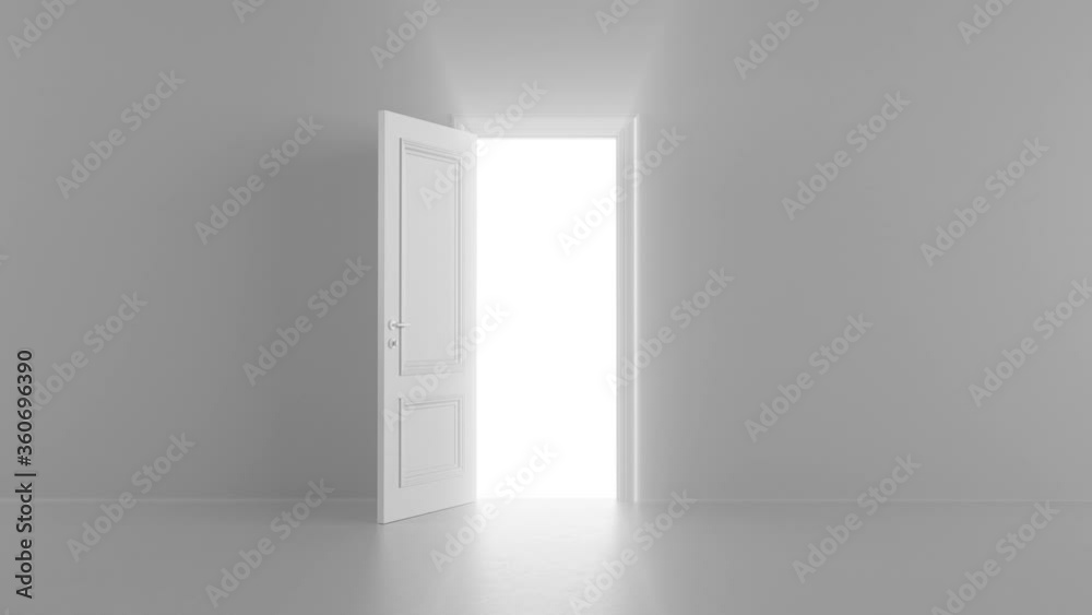 shine of an open door in a bright room