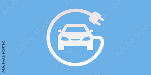 Canvas Print urban photography of point for electric car charge mobility station
