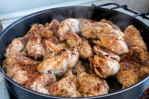 Tray filled with chicken to go to oven