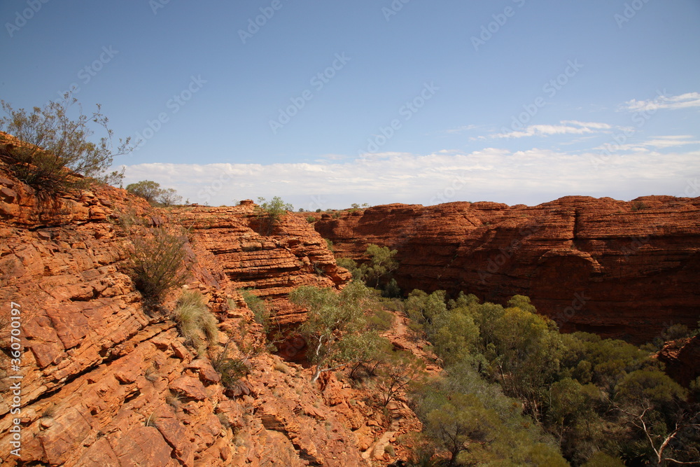 Landscape of kings canyon in outback central Australia