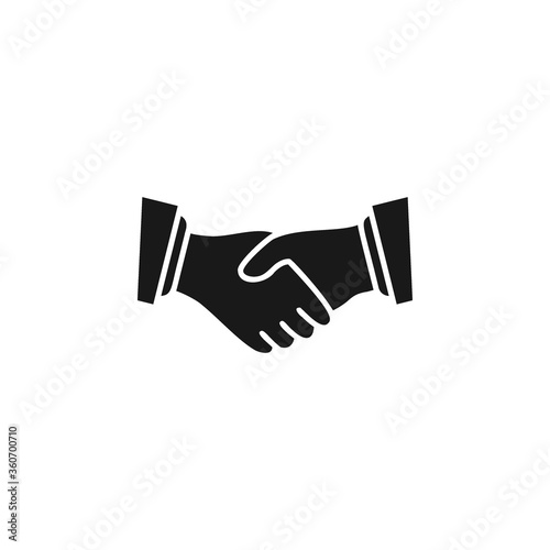 Handshake icon flat vector illustration