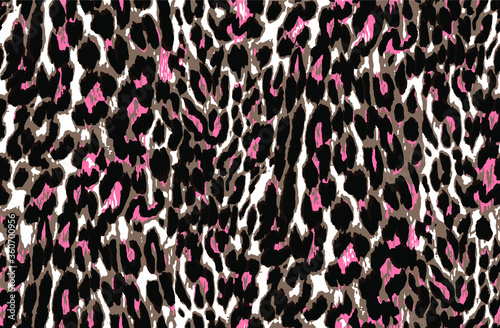 Seamless leopard pattern, animal print.