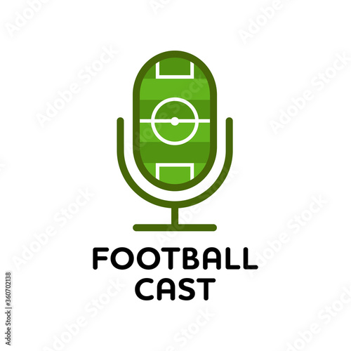 Football podcast logo design illustration