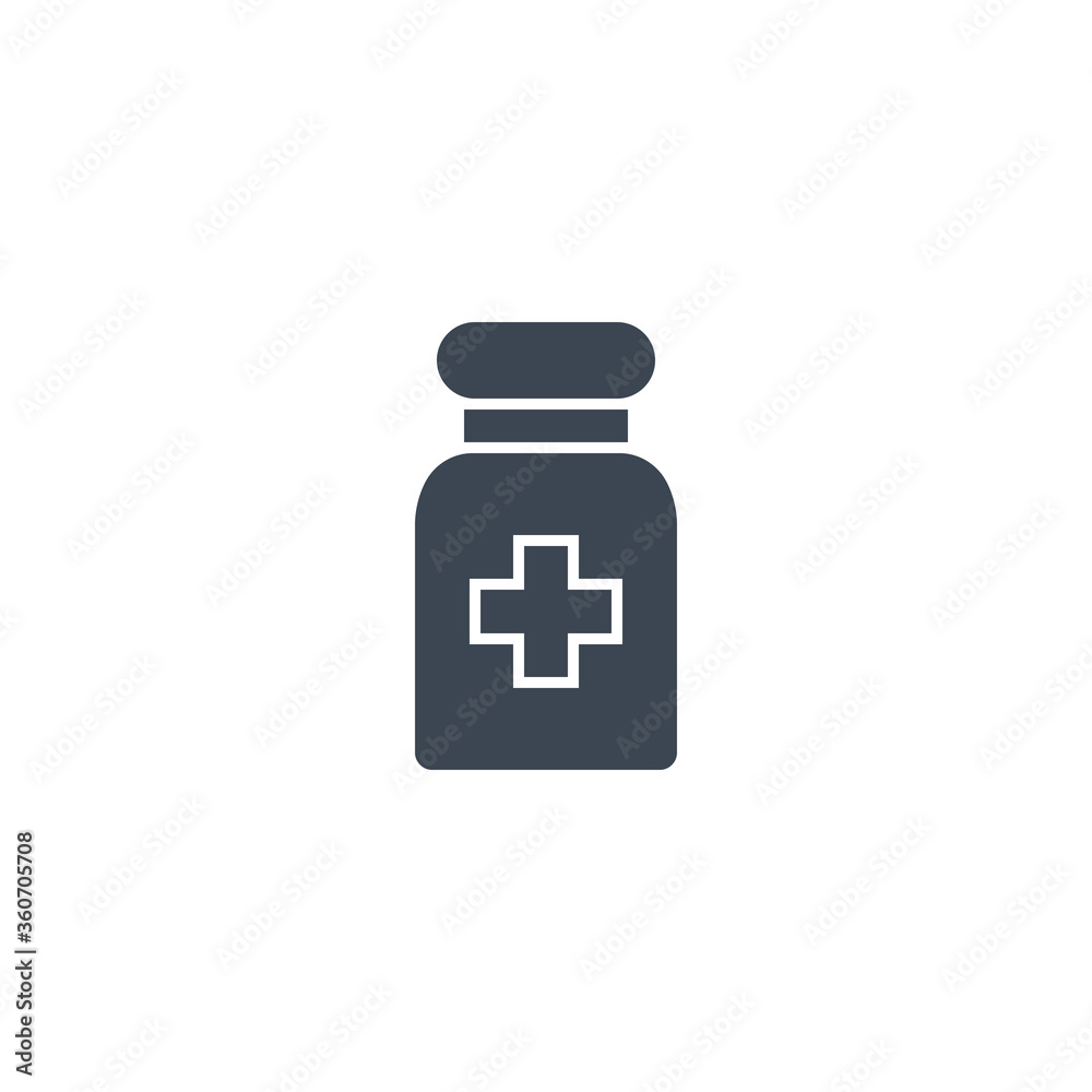 Obraz premium Pills Tube related vector glyph icon. Isolated on white background. Vector illustration.