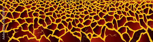 Molten magma. Vector drawing of volcanic lava
