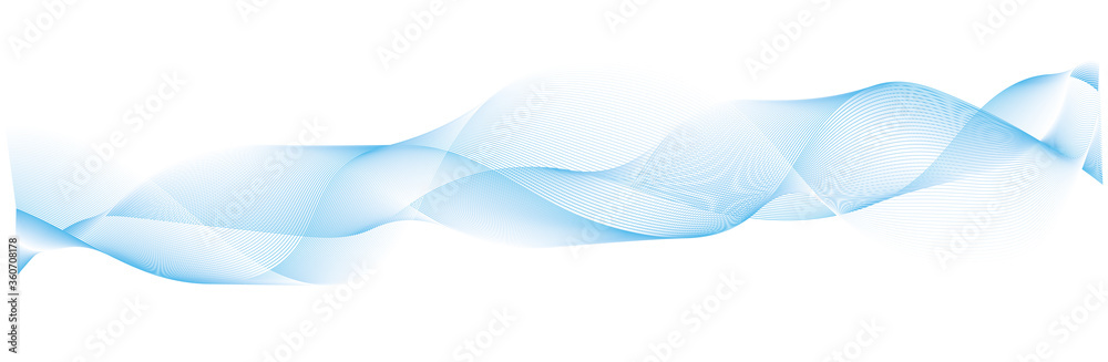 abstract blue wave lines on white background