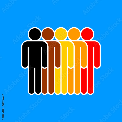 BIPOC. Black, indigenous, and people of color. Woman sign. Man icon. Symbol of protest against racism. A sign created for unity. Design graphic element is vector illustration in the EPS file format