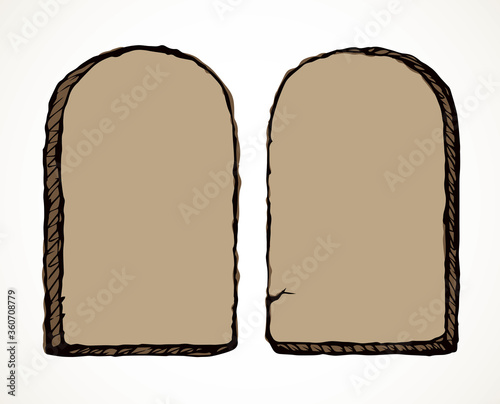 Tablets with 10 commandments. Vector drawing